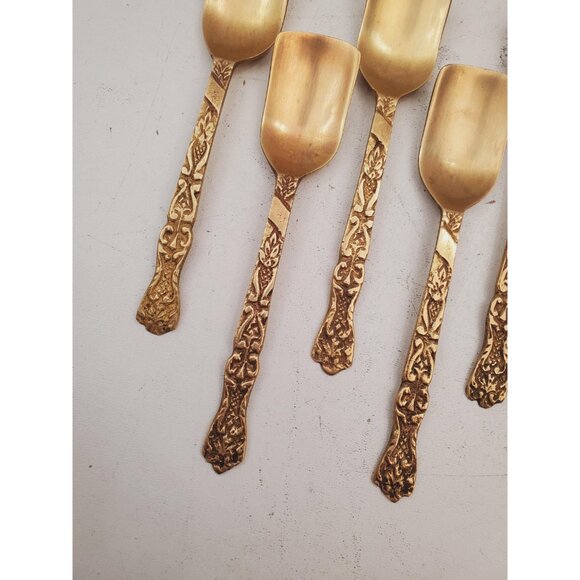 Gold cream spoons, rose flatware, gold wedding flatware, rose decor spoons, - Picture 2 of 10